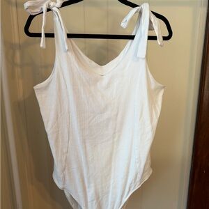 Old Navy Cream Ribbed Bodysuit